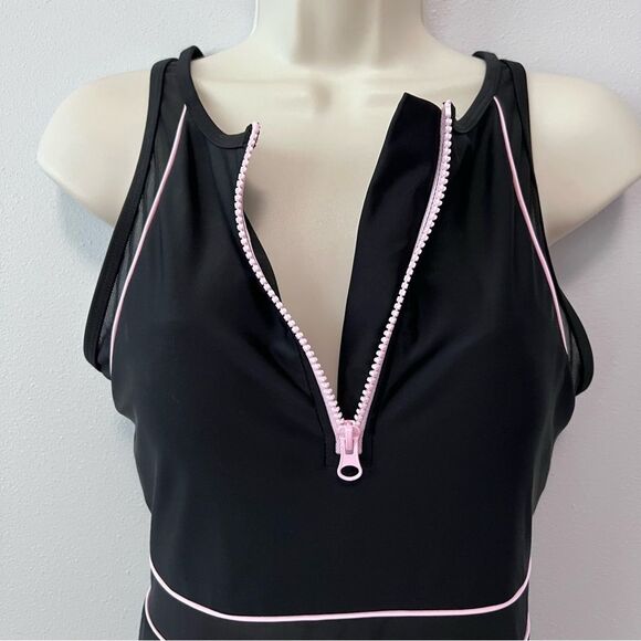 Pour Moi Energy High Neck Front Zip Swimsuit Size 10  NWT! - Picture 5 of 15